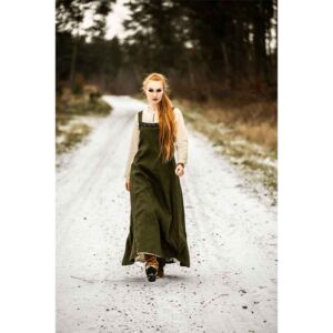 Alena Viking Linen Overdress - Green