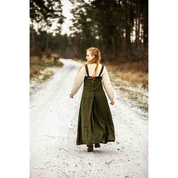 Alena Viking Linen Overdress - Green