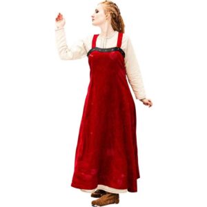 Alena Viking Linen Overdress - Red