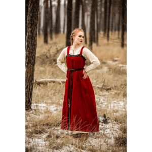 Alena Viking Linen Overdress - Red