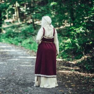 Halla Embroidered Viking Overdress - Red