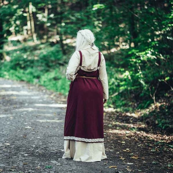 Halla Embroidered Viking Overdress - Red