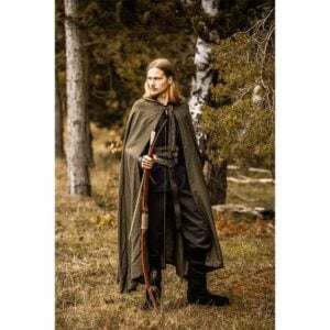 Mimir Medieval Linen Cloak - Green