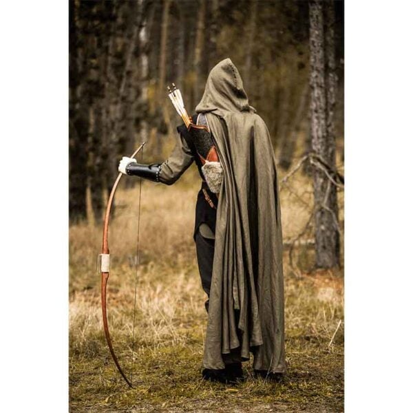 Mimir Medieval Linen Cloak - Green