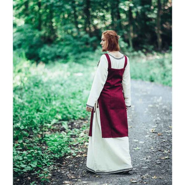 Aila Viking Wool Overdress - Red