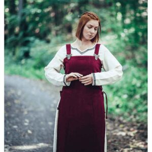 Aila Viking Wool Overdress - Red