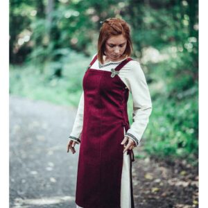 Aila Viking Wool Overdress - Red