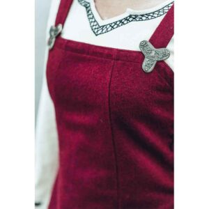Aila Viking Wool Overdress - Red
