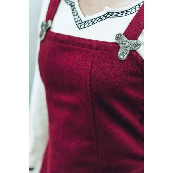 Aila Viking Wool Overdress - Red