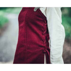 Aila Viking Wool Overdress - Red