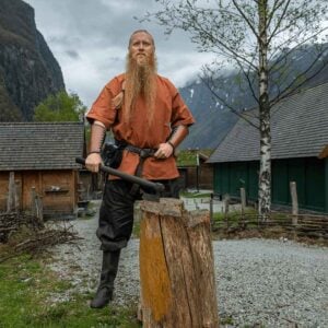 Olaf Short Sleeve Viking Tunic - Brick Red