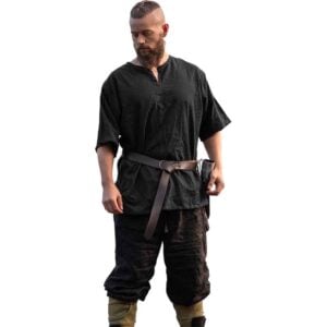 Olaf Short Sleeve Viking Tunic - Black