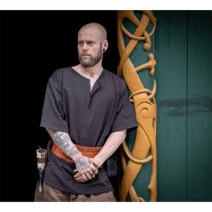 Olaf Short Sleeve Viking Tunic - Black