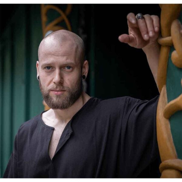 Olaf Short Sleeve Viking Tunic - Black