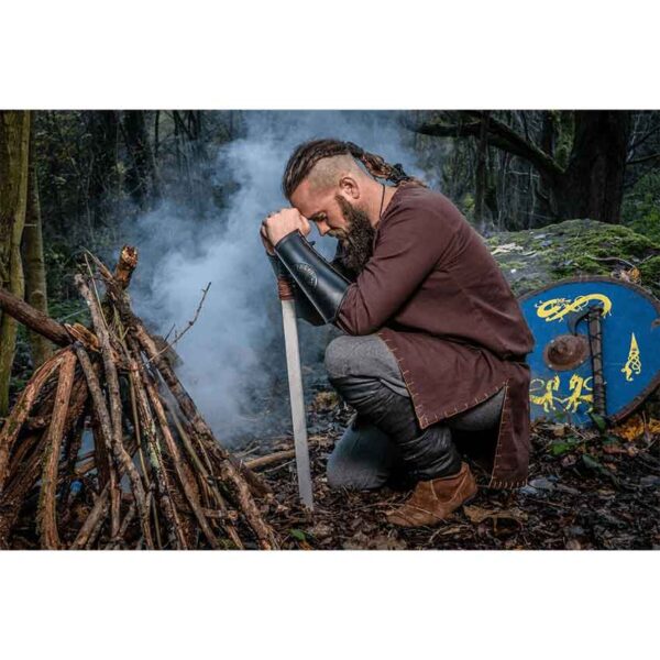 Erwin Stitched Viking Tunic - Dark Brown