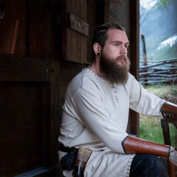 Erwin Stitched Viking Tunic - Natural