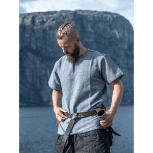 Edmund Short Sleeve Viking Tunic - Blue-Grey