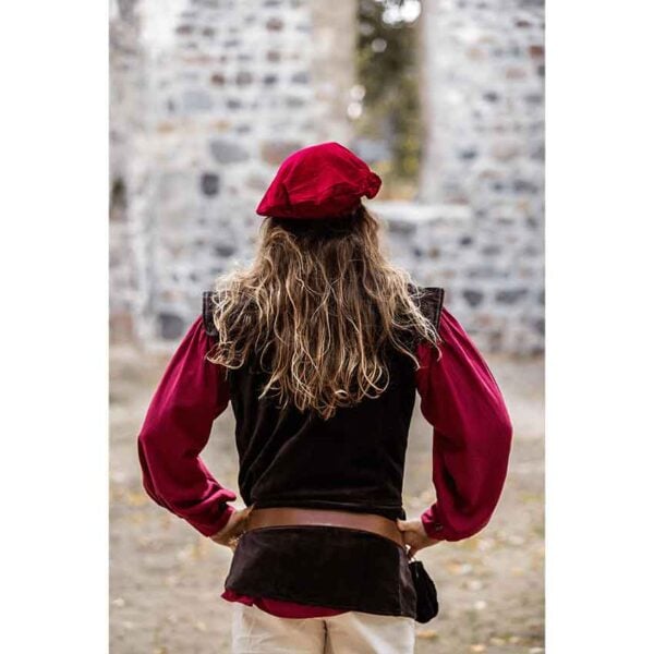 Kurt Medieval Velvet Beret - Red