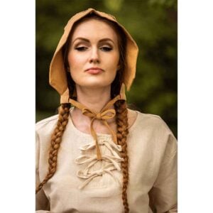 Claire Medieval Bonnet - Honey Brown