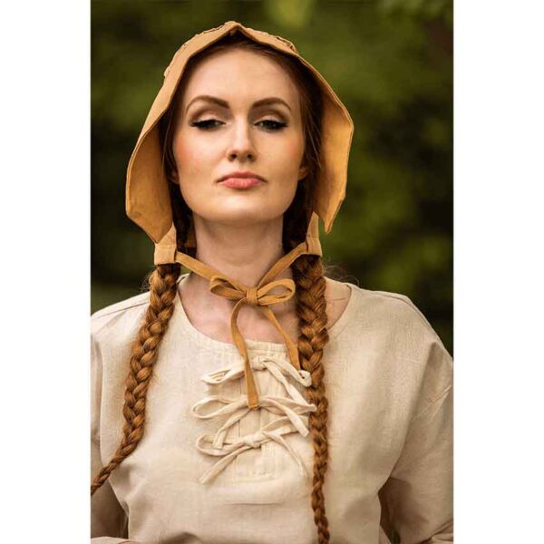 Claire Medieval Bonnet - Honey Brown