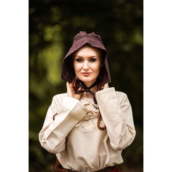 Claire Medieval Bonnet - Dark Brown