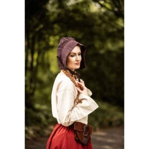 Claire Medieval Bonnet - Dark Brown