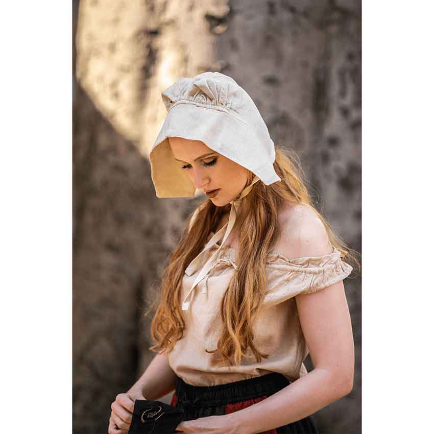 Claire Medieval Bonnet - Natural