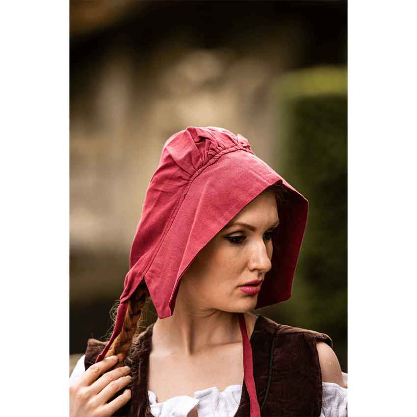 Claire Medieval Bonnet - Red