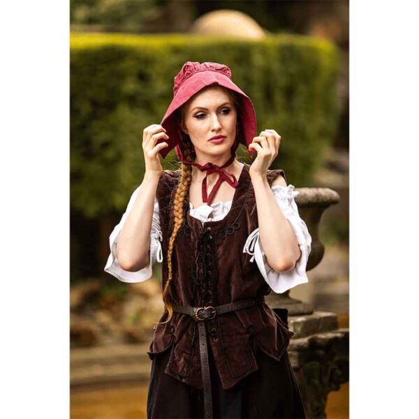 Claire Medieval Bonnet - Red