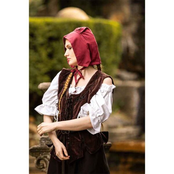 Claire Medieval Bonnet - Red
