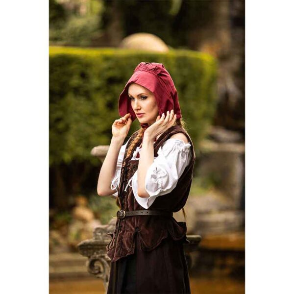 Claire Medieval Bonnet - Red