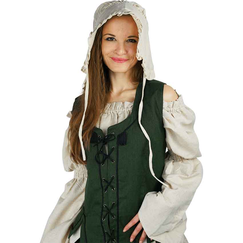 Silke Ruffled Bonnet - Natural