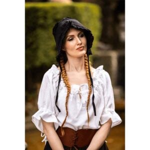 Silke Ruffled Bonnet - Black