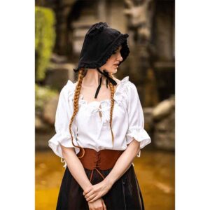 Silke Ruffled Bonnet - Black