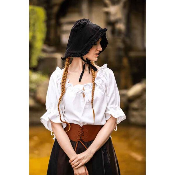 Silke Ruffled Bonnet - Black