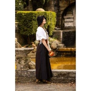 Silke Ruffled Bonnet - Black