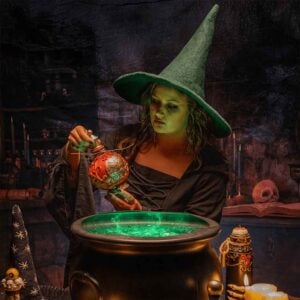 Agata Wool Witch Hat - Green