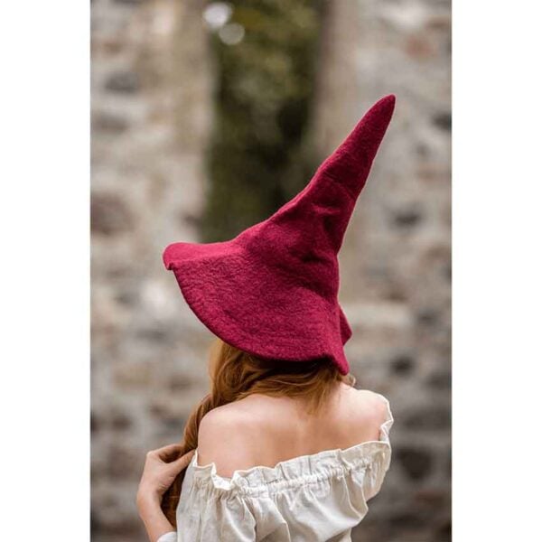 Agata Wool Witch Hat - Red