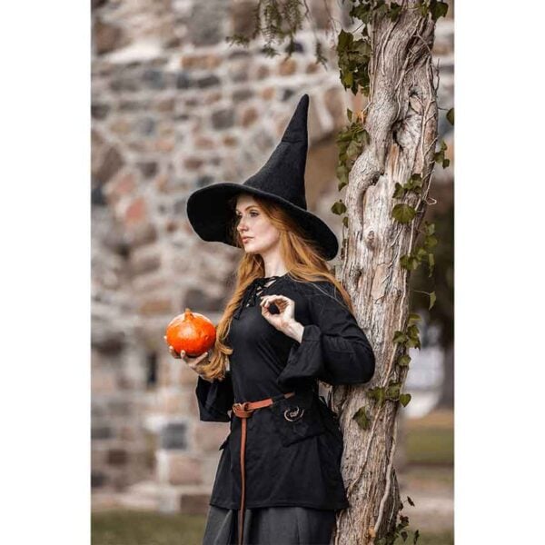 Agata Wool Witch Hat - Black