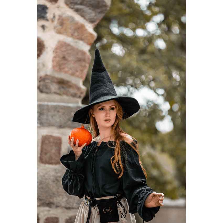 新品未使用タグ付き　ENTWURFEIN agata hat BLACK Agata Wool Witch Hat - Black