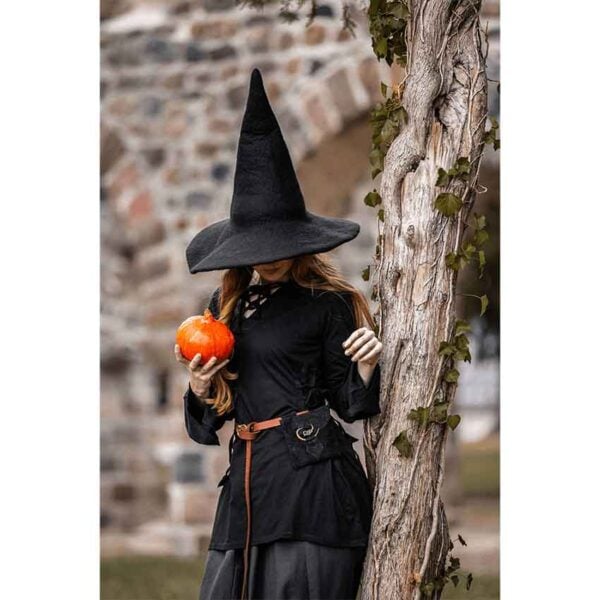 Agata Wool Witch Hat - Black