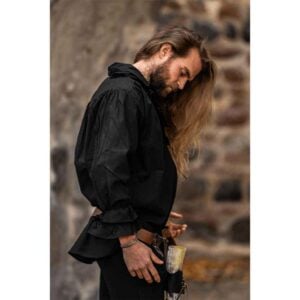 Dracula Ruffled Pirate Shirt - Black