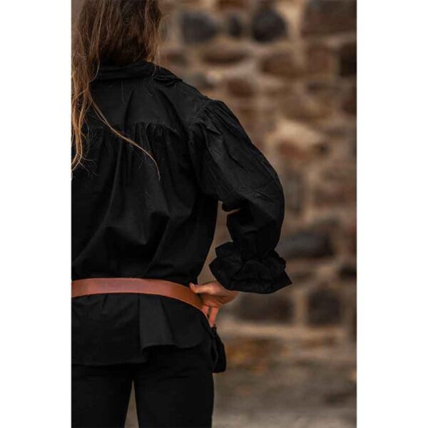 Dracula Ruffled Pirate Shirt - Black