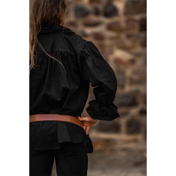 Dracula Ruffled Pirate Shirt - Black