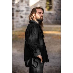 Dracula Ruffled Pirate Shirt - Black