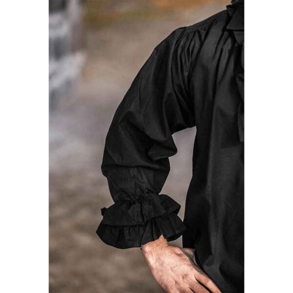 Dracula Ruffled Pirate Shirt - Black