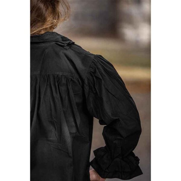 Dracula Ruffled Pirate Shirt - Black