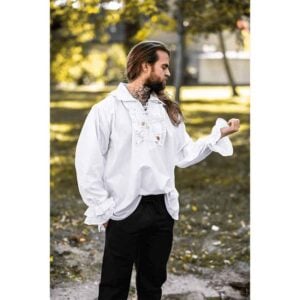 Dracula Ruffled Pirate Shirt - White