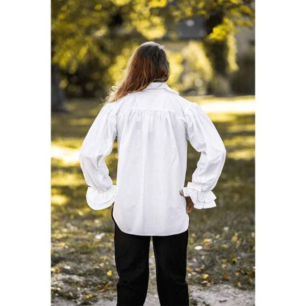 Dracula Ruffled Pirate Shirt - White