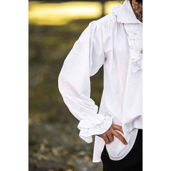 Dracula Ruffled Pirate Shirt - White